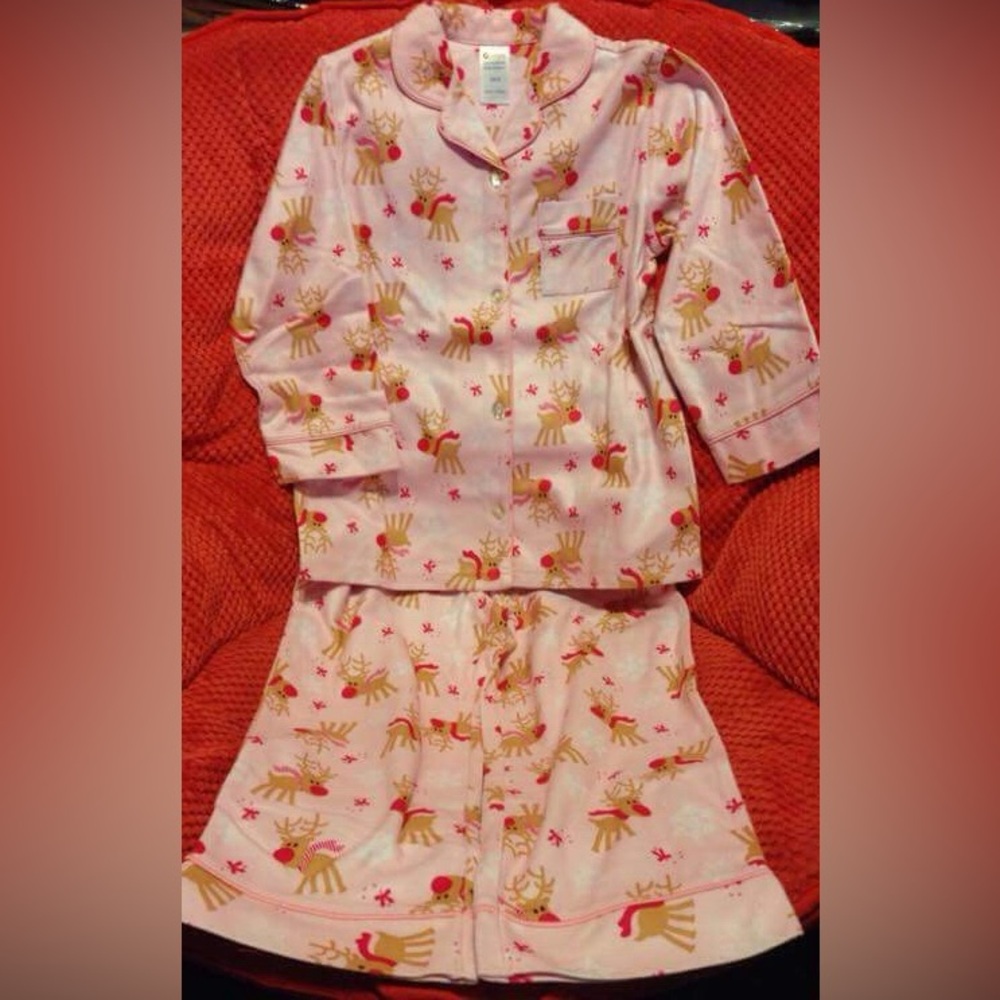 Kids deer printed christmas pajama sets